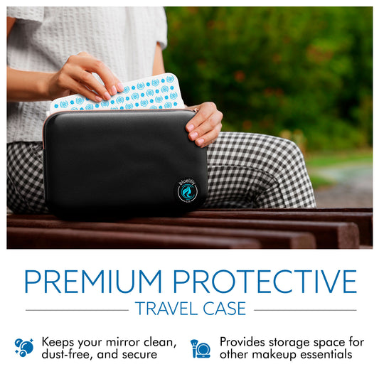 Travel Mirror with Light, Rechargeable, Portable Makeup Mirror