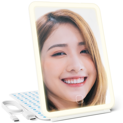Travel Mirror with Light, Rechargeable, Portable Makeup Mirror