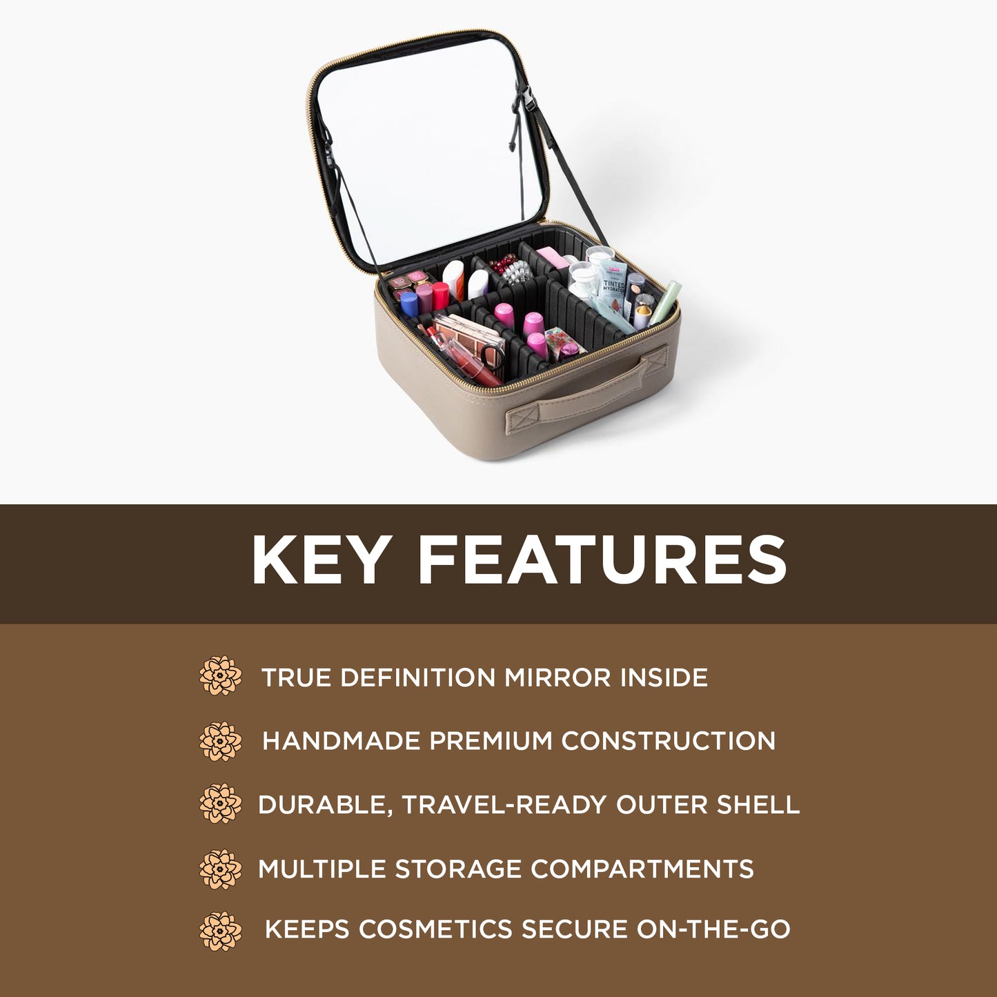 Portable Makeup Case with Mirror