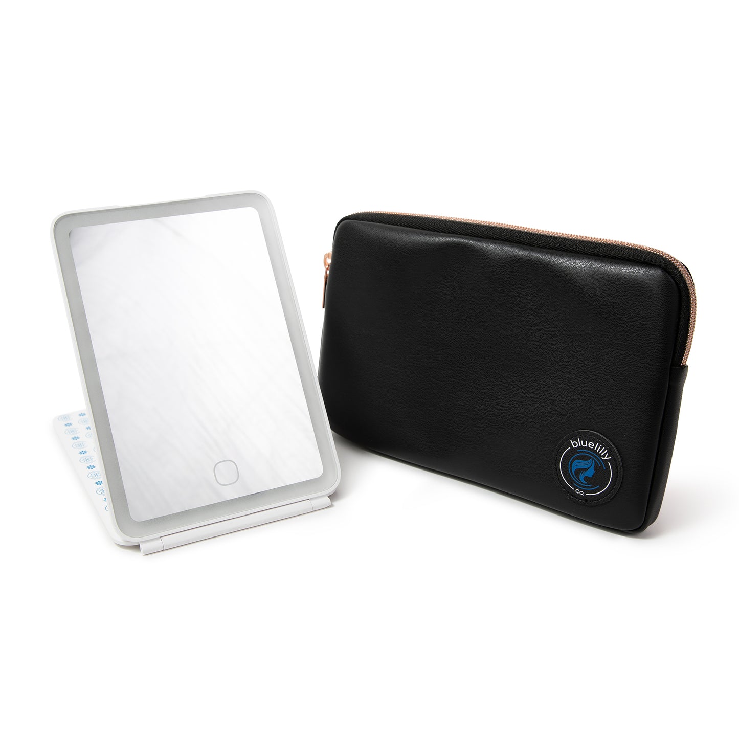 Travel Makeup Mirror with Light Rechargeable LED Vanity Mirror Case