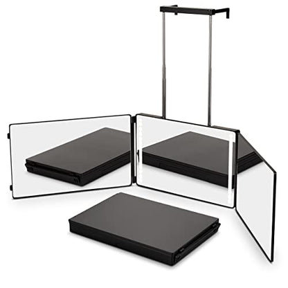 LED Makeup & Hair Styling 3 Way Hanging Travel Mirror for Women with Premium Case